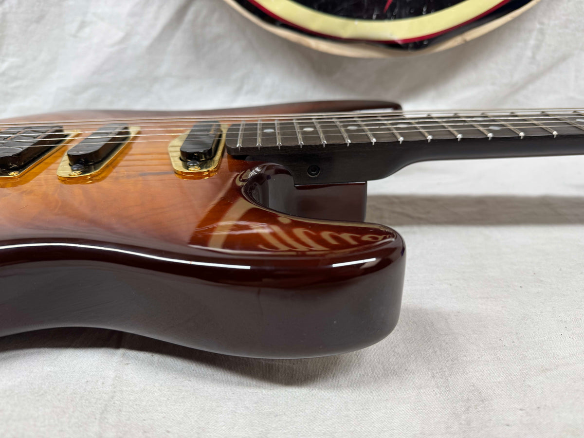 Warmoth S-style HSS Guitar with Lace Sensor Hot Gold Pickups by Houston Electric Guitar Jerry DeLue