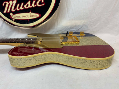Fender Buck Owens Telecaster Guitar with Case 2002 - 2004 - MIJ Made In Japan - Red, Silver & Blue Sparkle
