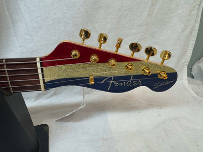 Fender Buck Owens Telecaster Guitar with Case 2002 - 2004 - MIJ Made In Japan - Red, Silver & Blue Sparkle