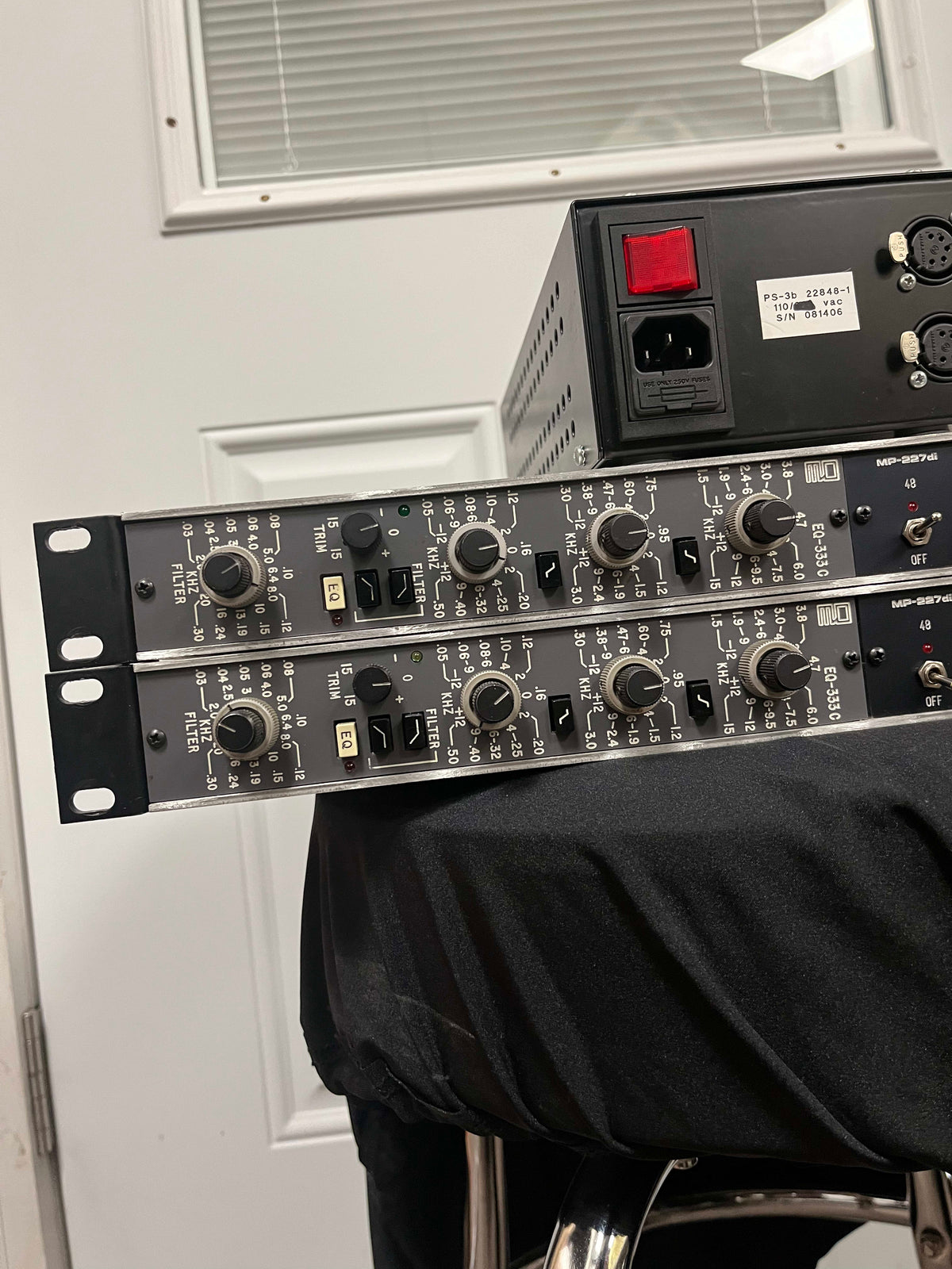 Quad Eight Electronics EQ-333c & MP-227di Equalizer + Microphone Preamp Modular Rack System *PAIR* with Power Supply