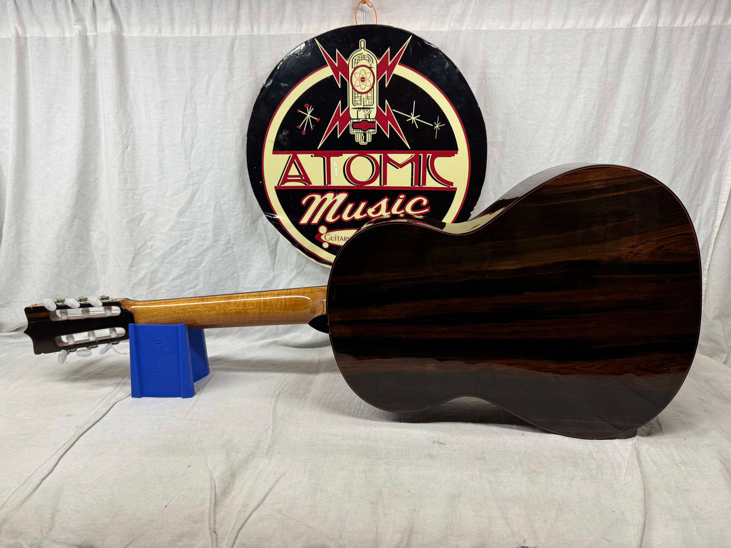 Kevin Mathers Concert Classical Acoustic Guitar - crack/hole in top - with Case 2006