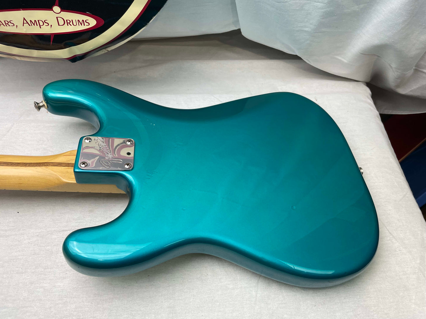 Fender PARTS Stratocaster - 1999 American Deluxe neck on 1983 Dan Smith-era Standard Strat body with Case - Transparent Teal