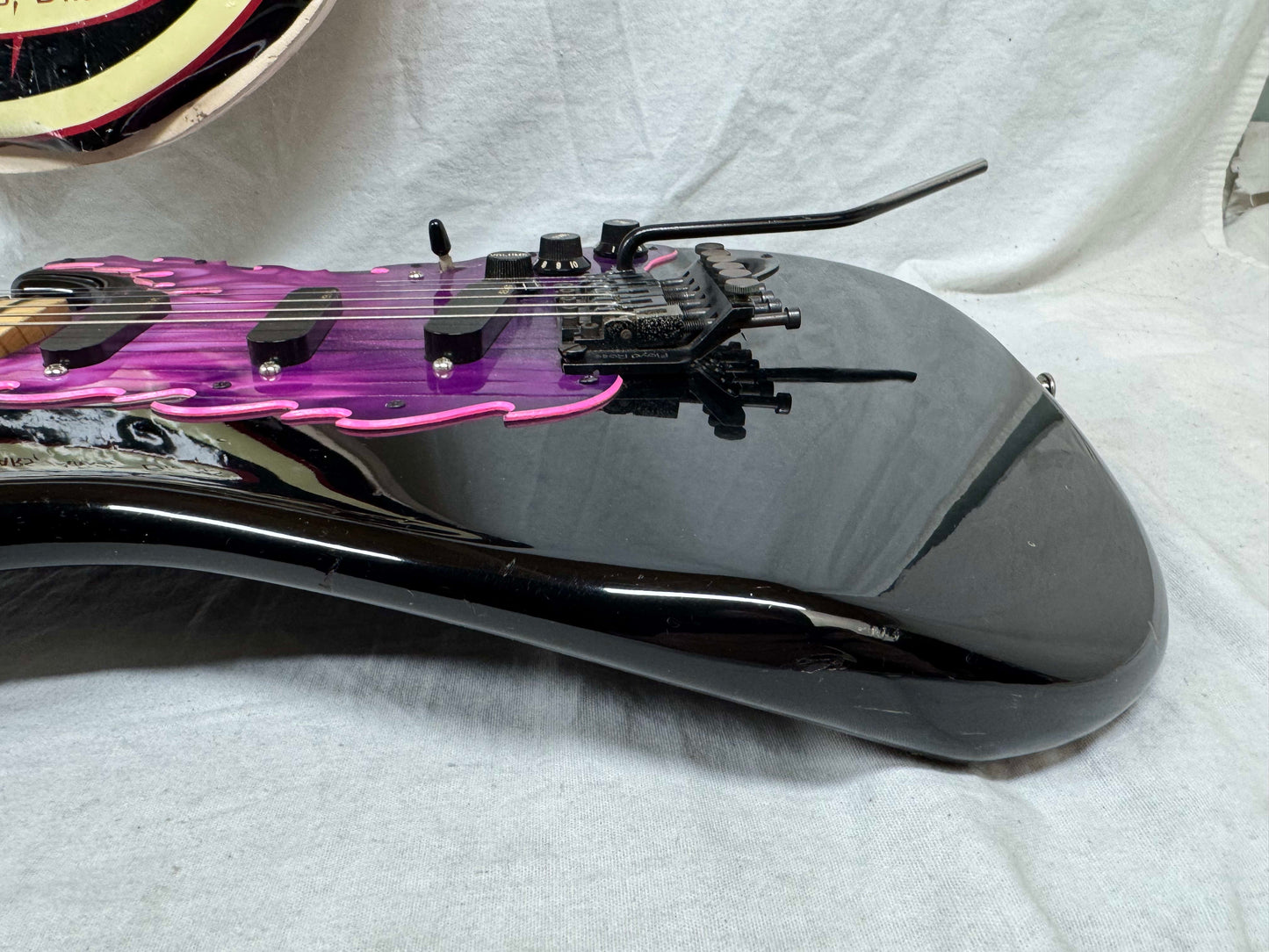 Squier by Fender MIJ Made In Japan Stratocaster Guitar with Floyd Rose + EMGs Upgrades + Case 1985 - 1986 - Black / Maple neck