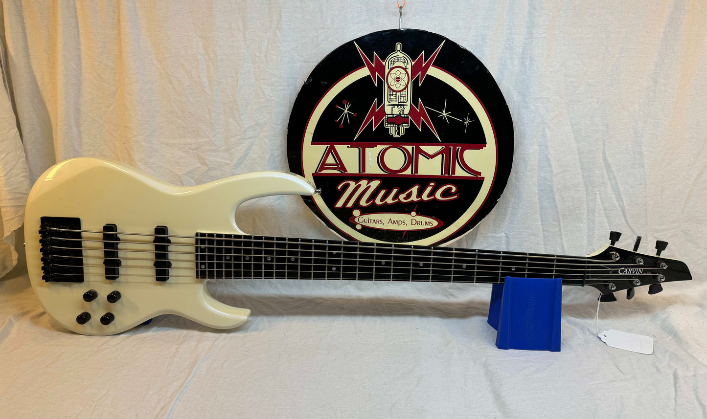 Carvin LB76 LB-76 6-string Bass with Case - s/n 43381 - Pearloid White