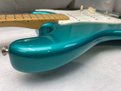 Fender PARTS Stratocaster - 1999 American Deluxe neck on 1983 Dan Smith-era Standard Strat body with Case - Transparent Teal