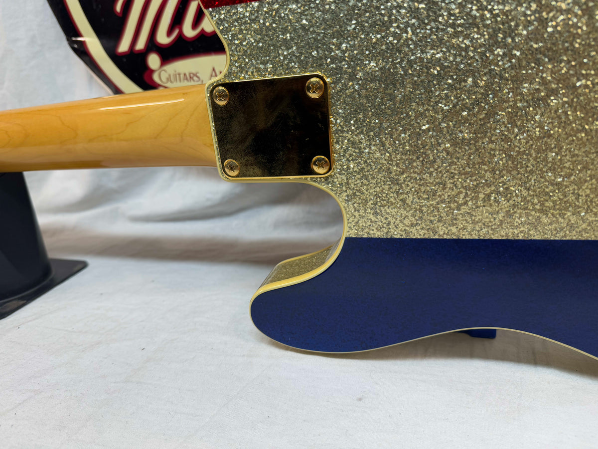 Fender Buck Owens Telecaster Guitar with Case 2002 - 2004 - MIJ Made In Japan - Red, Silver & Blue Sparkle