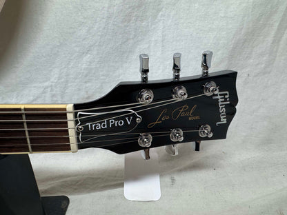 Gibson LPTP19E2CH3 Les Paul Traditional Pro V Flame Top Guitar with Case 2023 - Transcluent Ebony Burst