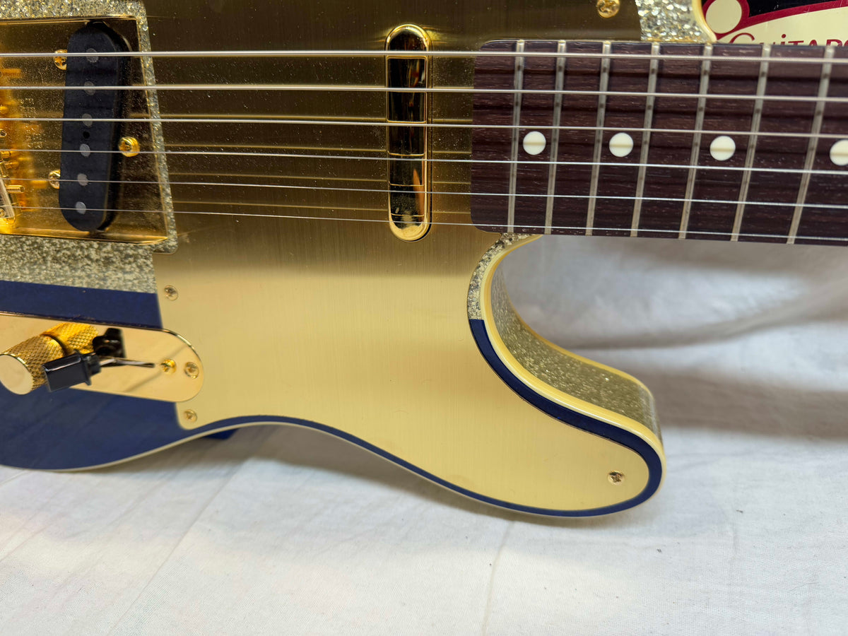 Fender Buck Owens Telecaster Guitar with Case 2002 - 2004 - MIJ Made In Japan - Red, Silver & Blue Sparkle