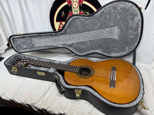 Kevin Mathers Concert Classical Acoustic Guitar - crack/hole in top - with Case 2006