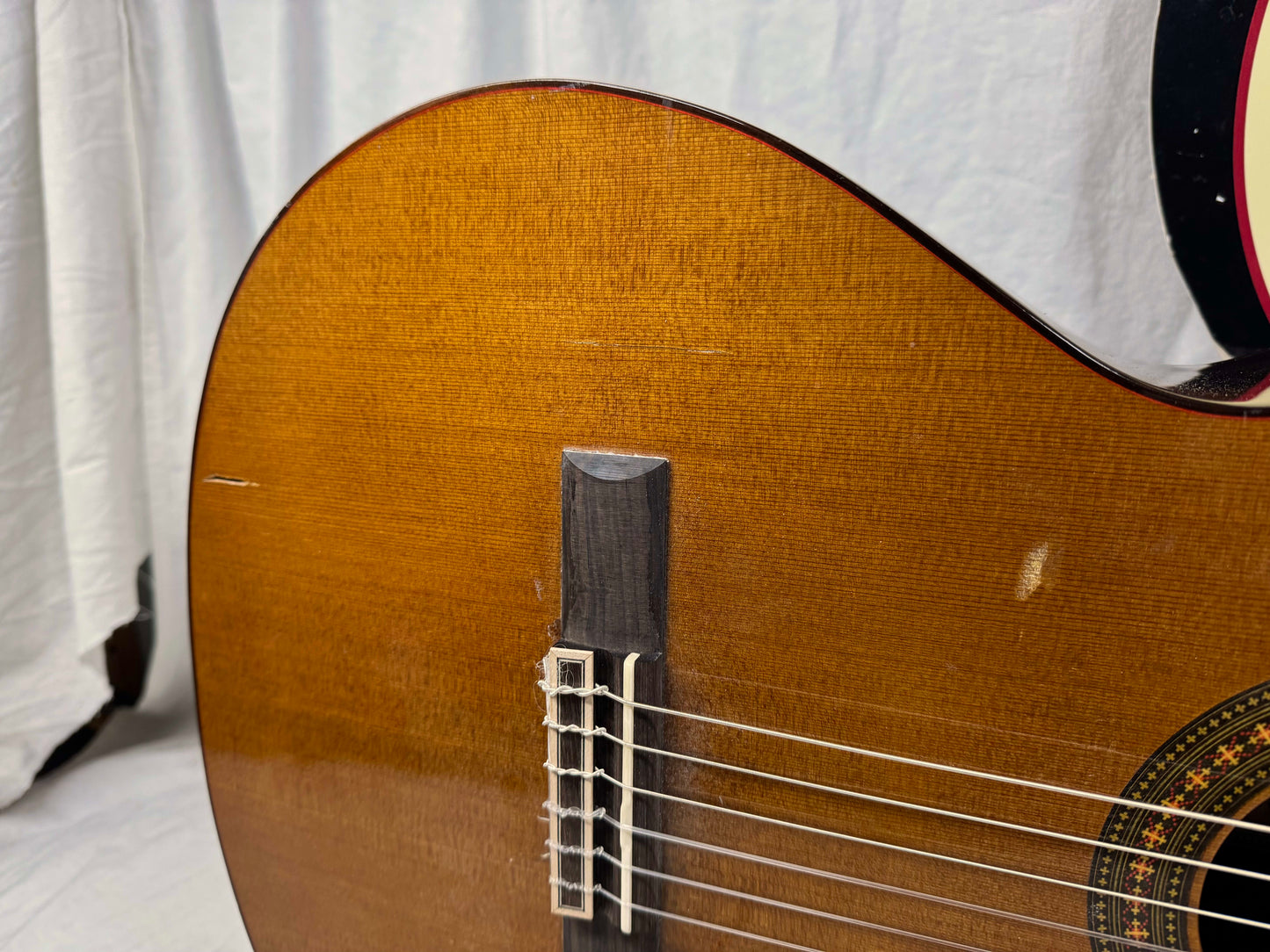 Kevin Mathers Concert Classical Acoustic Guitar - crack/hole in top - with Case 2006