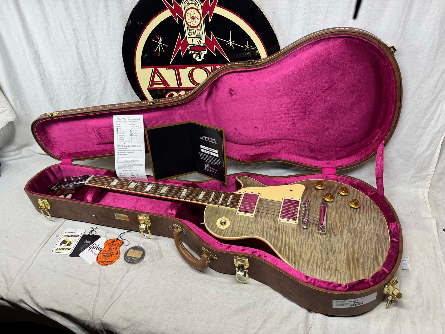 Gibson Custom Shop Les Paul Standard Rock Top Guitar with COA + Case 2017 - Fossilized Flamed Malechite