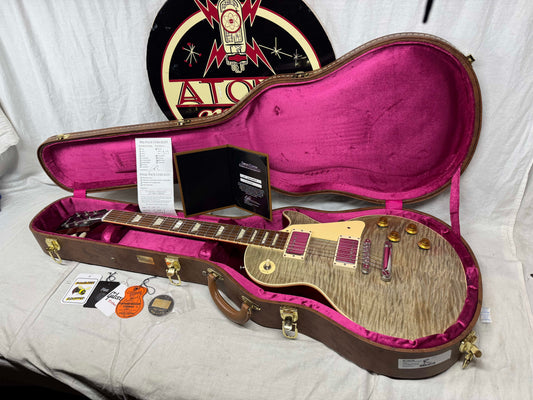 Gibson Custom Shop Les Paul Standard Rock Top Guitar with COA + Case 2017 - Fossilized Flamed Malechite