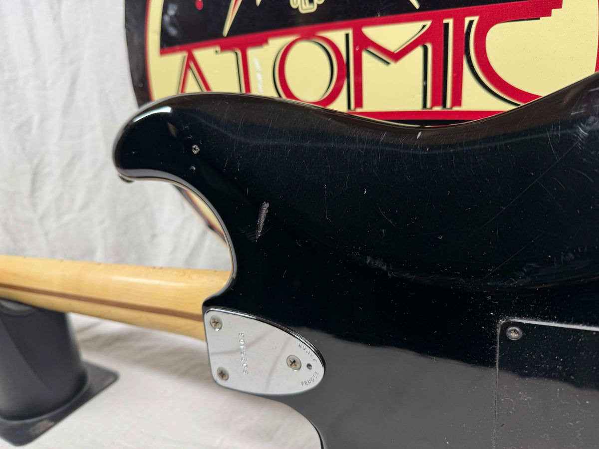 Squier by Fender MIJ Made In Japan Stratocaster Guitar with Floyd Rose + EMGs Upgrades + Case 1985 - 1986 - Black / Maple neck