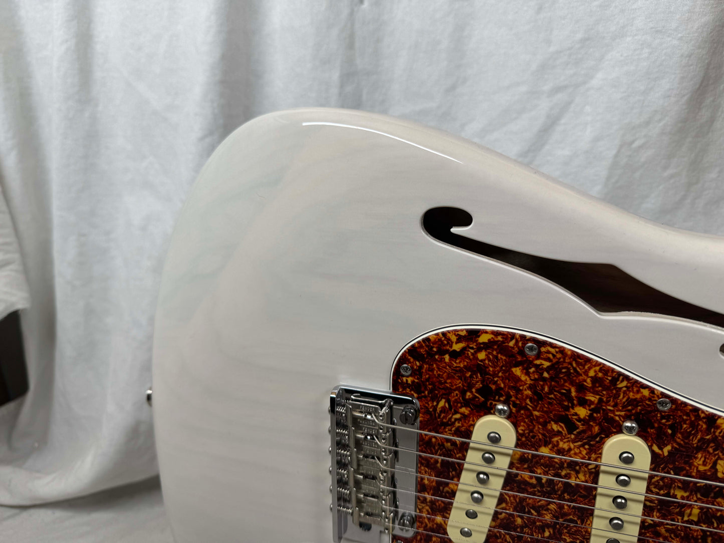 Fender USA Parts Stratocaster Guitar - Deep C shape American Professional II neck on American Professional Thinline Body  - White Blonde / Fender neck