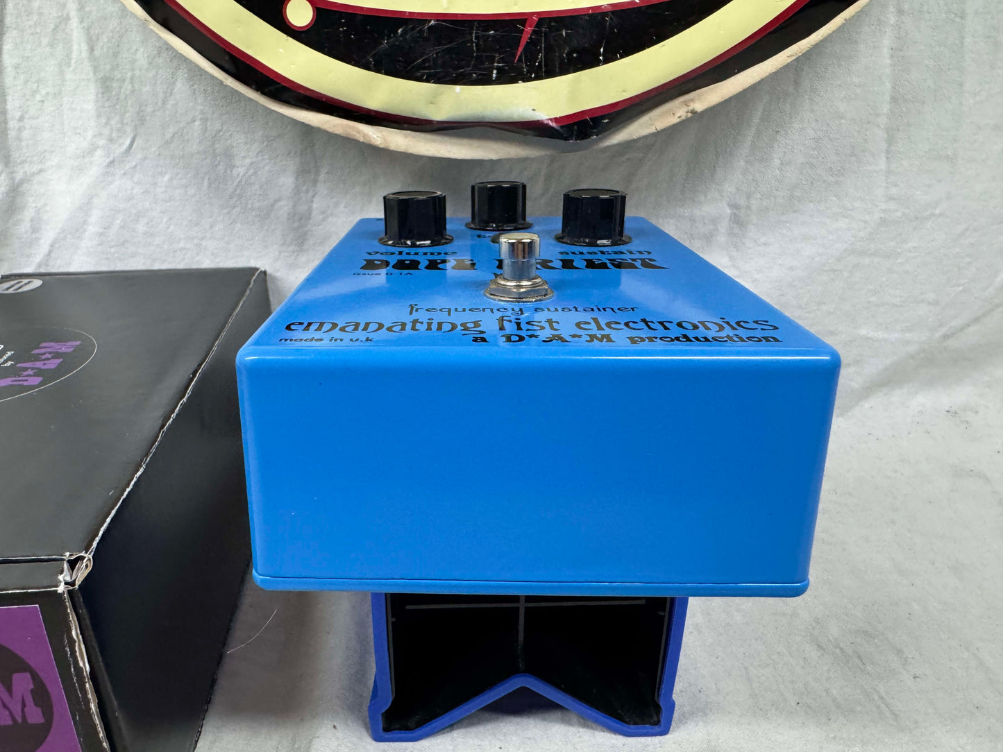D*A*M Differential Audio Manifestationz x Emanating Fist Electronics Limited Edition DP-77 dp77 Dope Priest Frequency Sustainer Muffy Fuzz Pedal with Box - Limited Blue Colorway