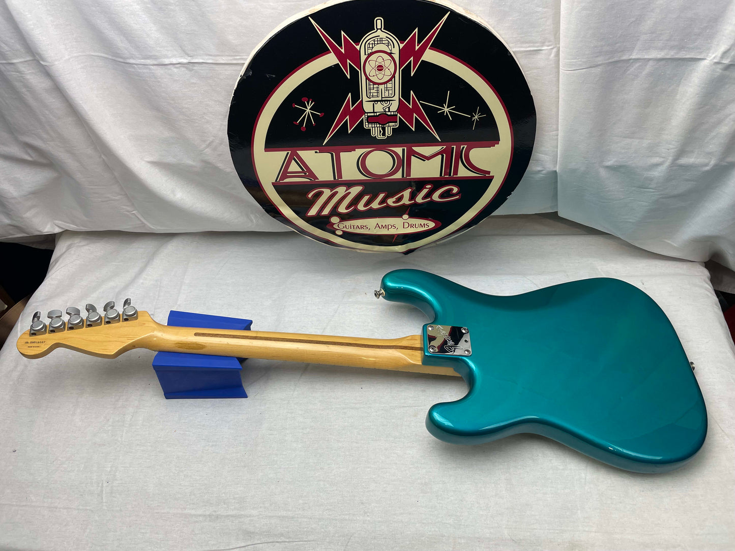 Fender PARTS Stratocaster - 1999 American Deluxe neck on 1983 Dan Smith-era Standard Strat body with Case - Transparent Teal