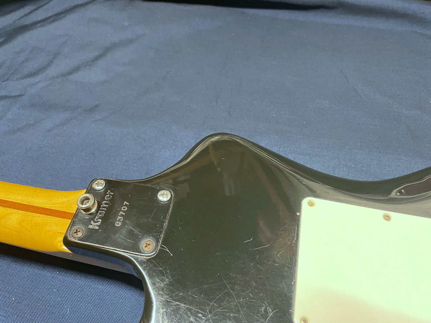 Kramer USA Voyager Series Guitar - modified! 1980s - Black with Lightning Bolt