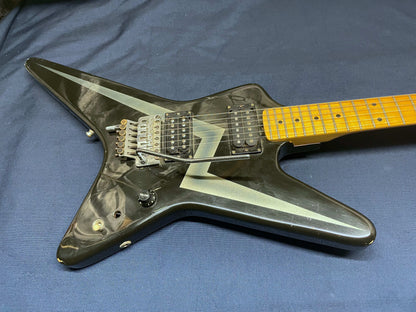 Kramer USA Voyager Series Guitar - modified! 1980s - Black with Lightning Bolt