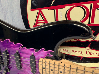 Squier by Fender MIJ Made In Japan Stratocaster Guitar with Floyd Rose + EMGs Upgrades + Case 1985 - 1986 - Black / Maple neck