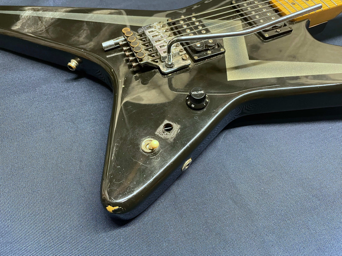 Kramer USA Voyager Series Guitar - modified! 1980s - Black with Lightning Bolt