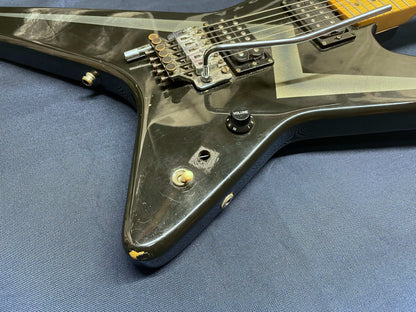 Kramer USA Voyager Series Guitar - modified! 1980s - Black with Lightning Bolt