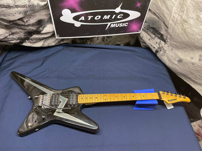 Kramer USA Voyager Series Guitar - modified! 1980s - Black with Lightning Bolt