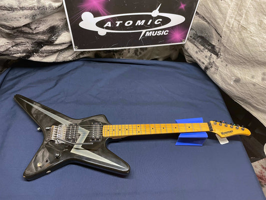 Kramer USA Voyager Series Guitar - modified! 1980s - Black with Lightning Bolt