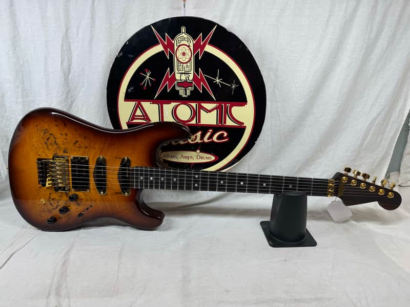 Warmoth S-style HSS Guitar with Lace Sensor Hot Gold Pickups by Houston Electric Guitar Jerry DeLue