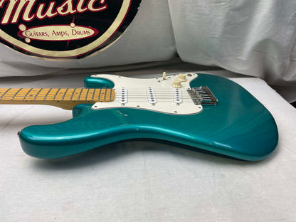 Fender PARTS Stratocaster - 1999 American Deluxe neck on 1983 Dan Smith-era Standard Strat body with Case - Transparent Teal