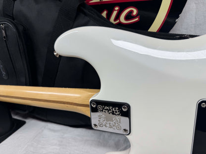 Fender American Performer Stratocaster Guitar with Rexylab Ultimate Strat upgrades/mods + Case 2023 - Arctic White / Rosewood fingerboard