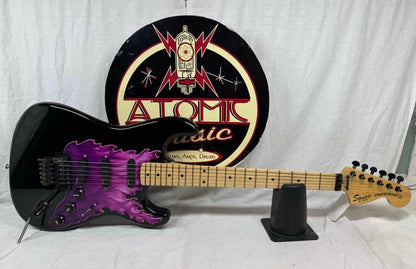 Squier by Fender MIJ Made In Japan Stratocaster Guitar with Floyd Rose + EMGs Upgrades + Case - Image 2