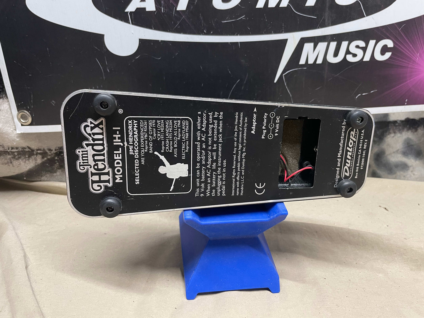 Dunlop JH-1 Jimi Hendrix Signature Model Wah Wah Pedal - missing battery cover