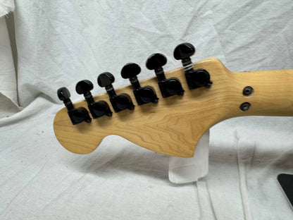 Squier by Fender MIJ Made In Japan Stratocaster Guitar with Floyd Rose + EMGs Upgrades + Case 1985 - 1986 - Black / Maple neck