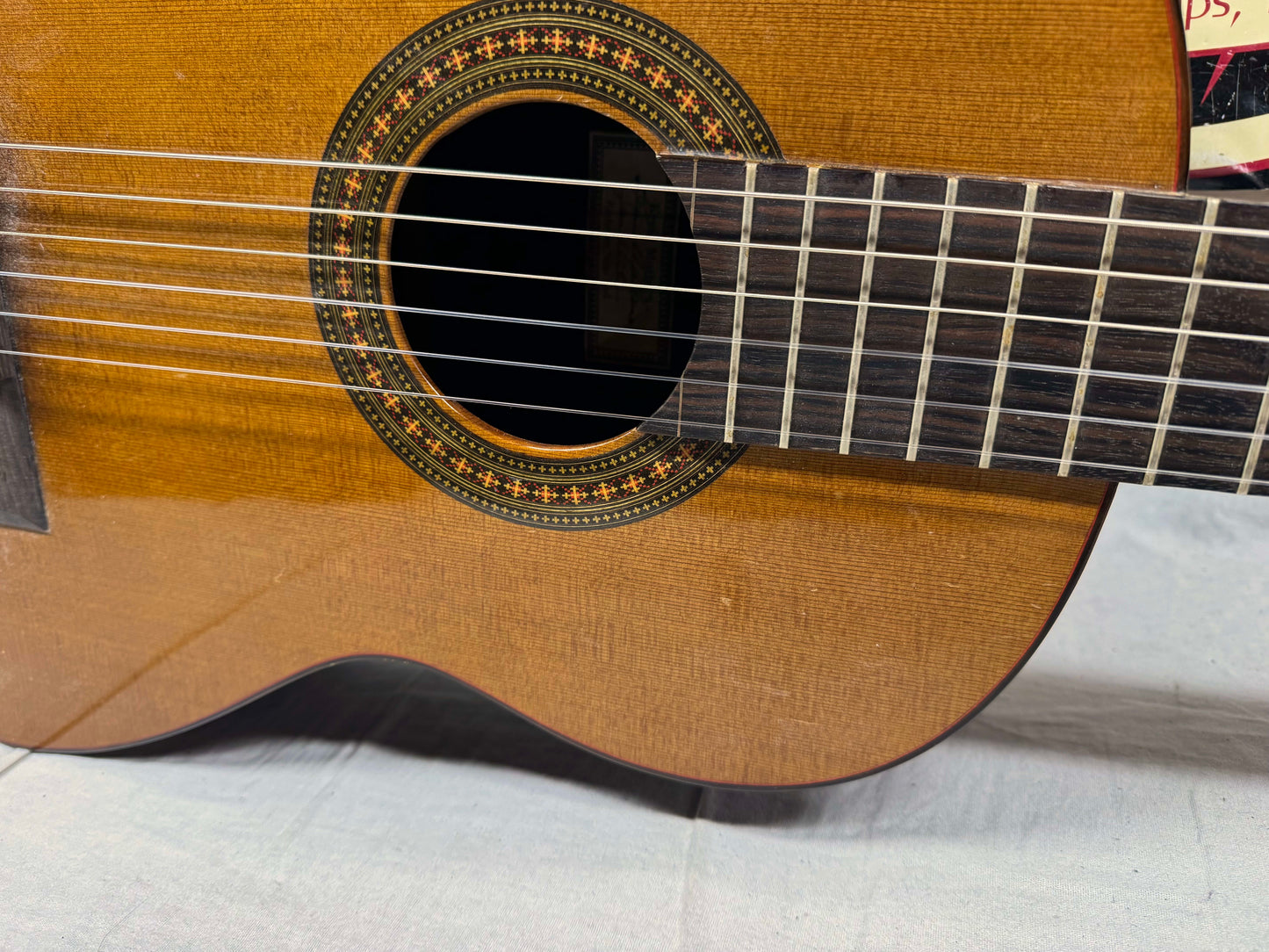 Kevin Mathers Concert Classical Acoustic Guitar - crack/hole in top - with Case 2006