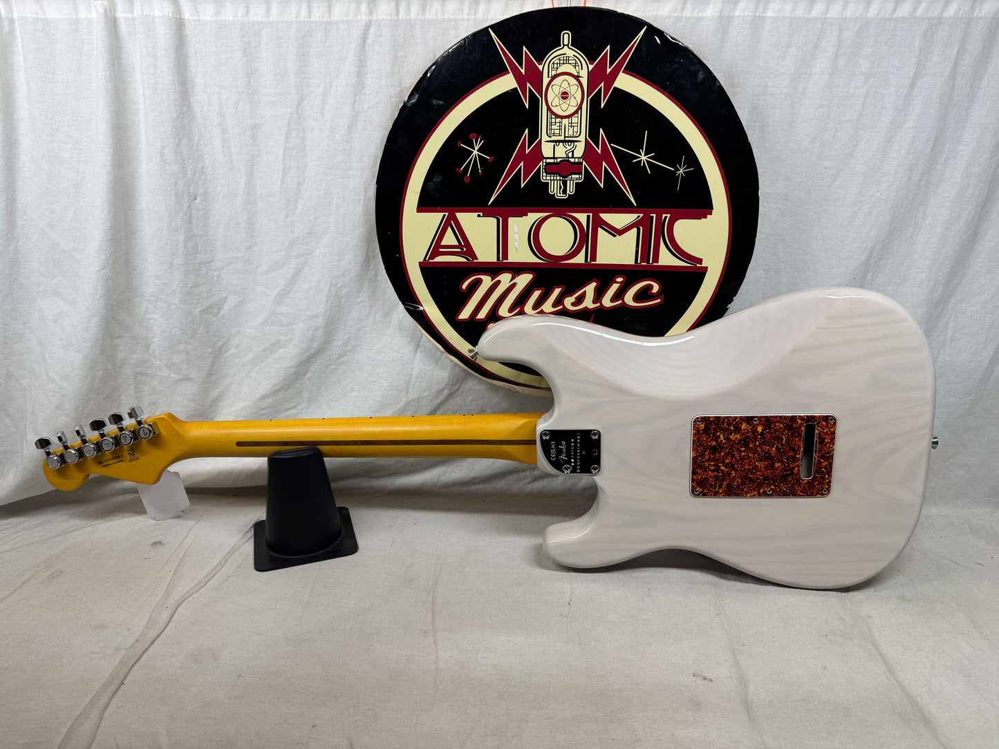 Fender USA Parts Stratocaster Guitar - Deep C shape American Professional II neck on American Professional Thinline Body  - White Blonde / Fender neck
