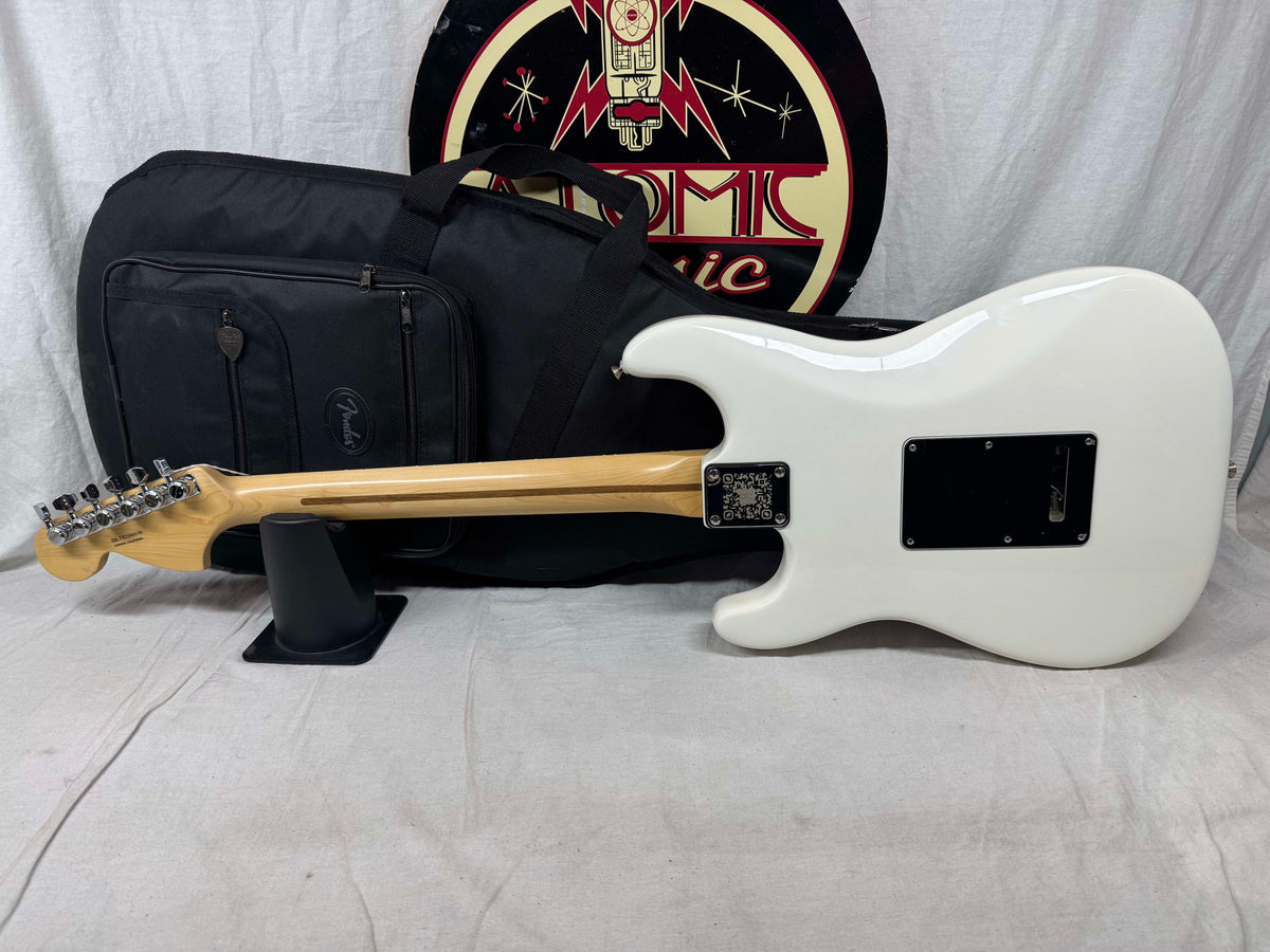 Fender American Performer Stratocaster Guitar with Rexylab Ultimate Strat upgrades/mods + Case 2023 - Arctic White / Rosewood fingerboard
