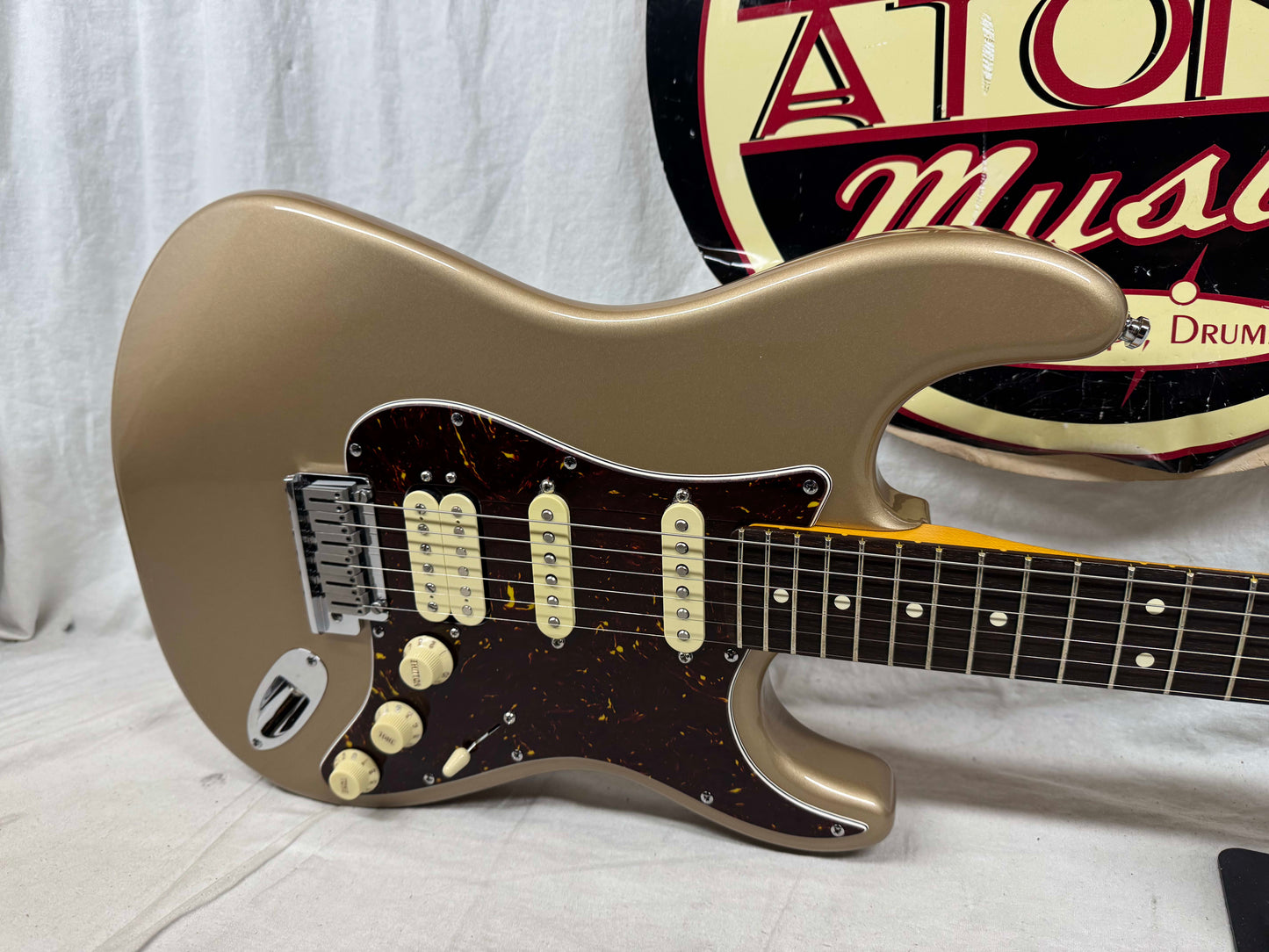 Parts Warmoth Alder body + 2022 Fender American Professional II neck Stratocaster Guitar with Case - Fire Mist Gold